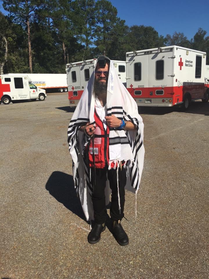 Morning prayers with the Red Cross team